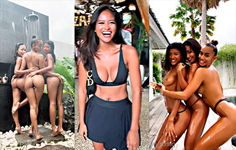 La asiática Carla Piece invita a dos lesbianas de 18 a hacer travesuras en su casa