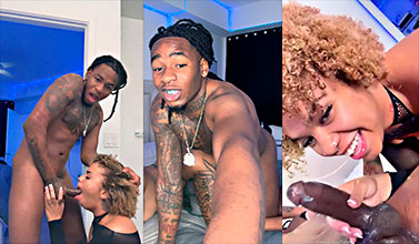 Danae Davis se burla de un chico negro mientras le ordeña la polla 😍