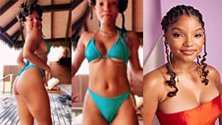 La danza sexy y caliente de Halle Bailey en bikinis