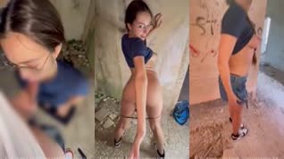 Shelena follando y chupando una casa abandonada