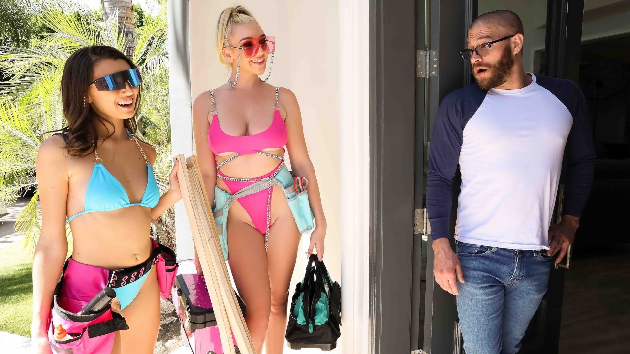 La empresa de remodelación de viviendas envió a su casa a dos nenas en bikini