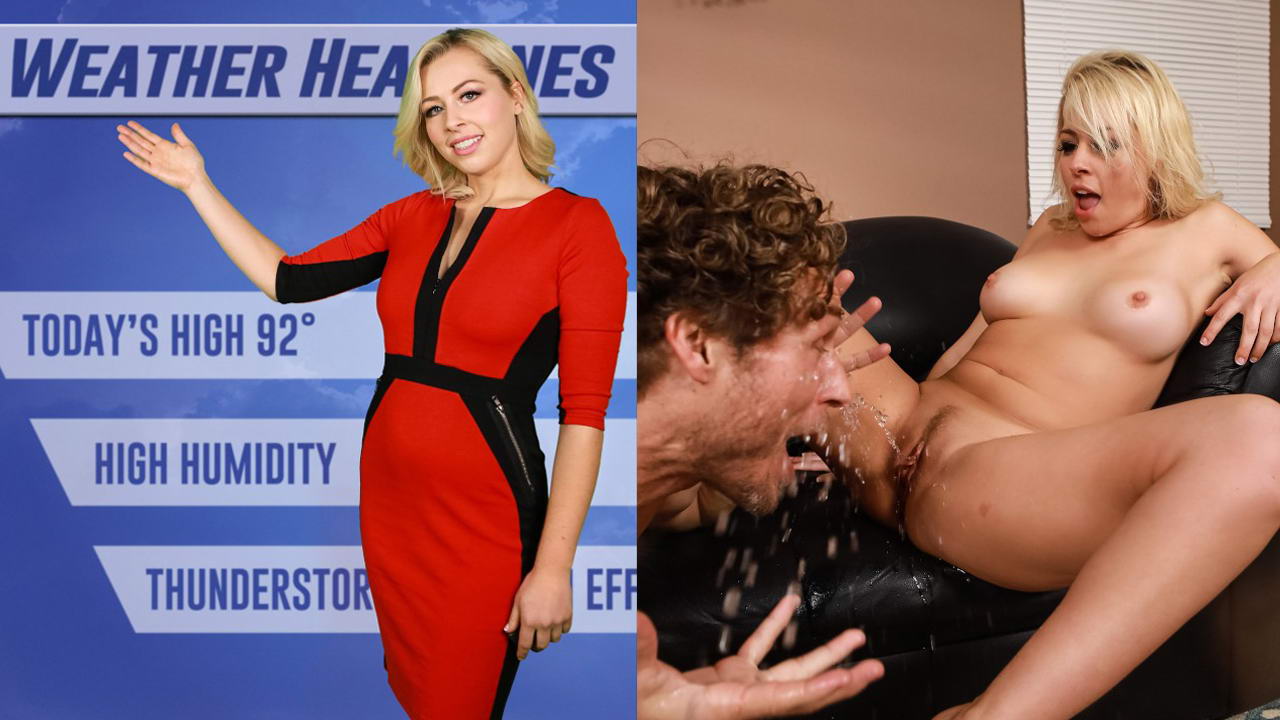 A la sexy chica del clima le encanta que la follen con fuerza y ​​eyacular sin parar