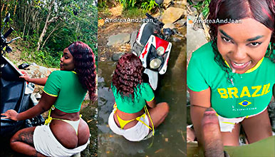 Andrea Ortiz mamando guebo y sacando mucha leche