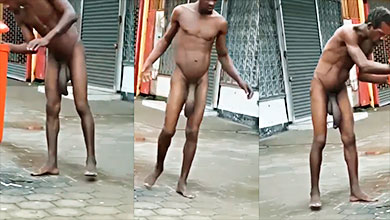 Dominicano que vive en las calles desnudo con tremendo guebo