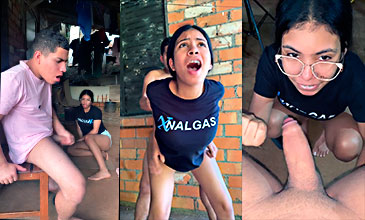 Encontro a su hermanastro en paja y lo complace singando duro