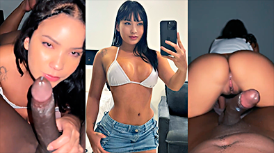 Lina Nakamura singando con un negro y recibe mucha leche